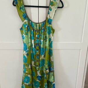 Free People Green and Blue Floral Dress